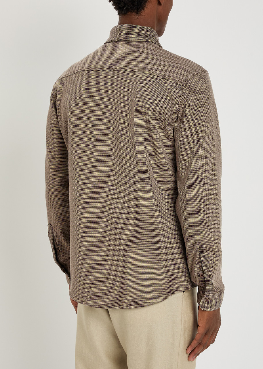  Raith Joseph Zigzag-jacquard Woven Overshirt - Light Brown - Xl 