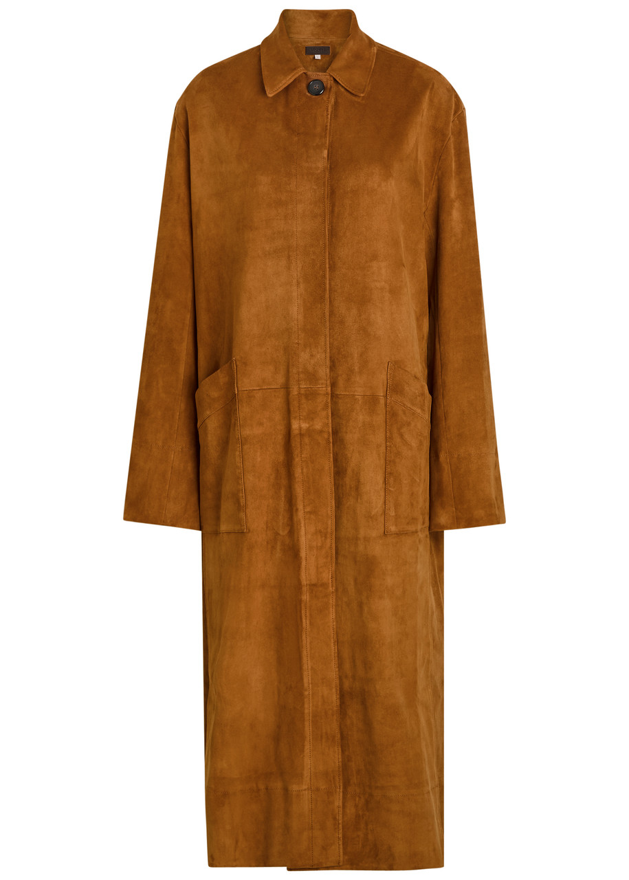 Stouls Corleone Suede Trench Coat - Tan - L (UK14 / L)