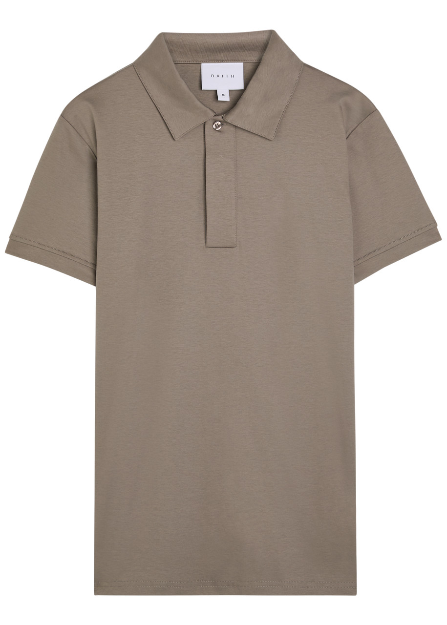 Raith Santi Mercerized Cotton Polo Shirt In Gray