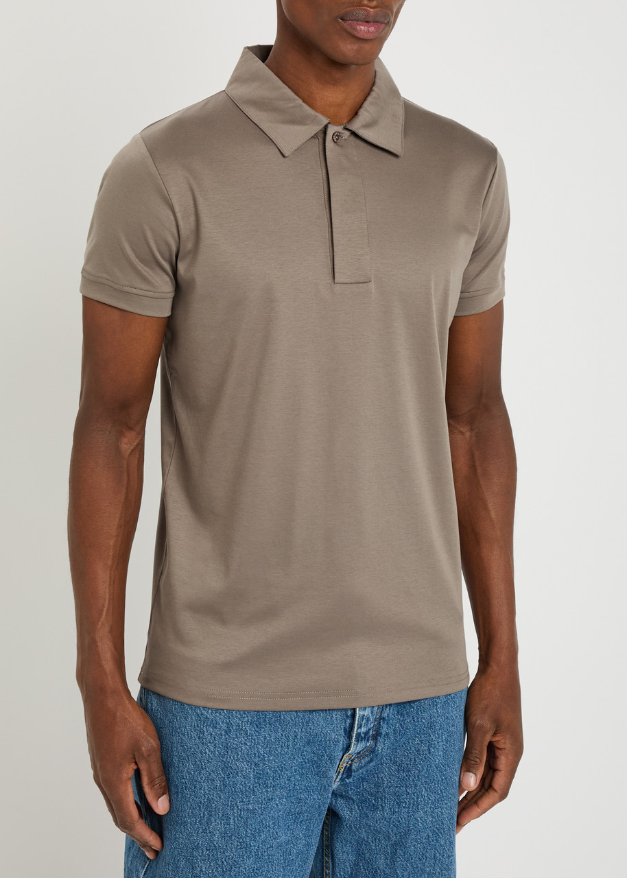 Raith Santi Mercerized Cotton Polo Shirt In Gray