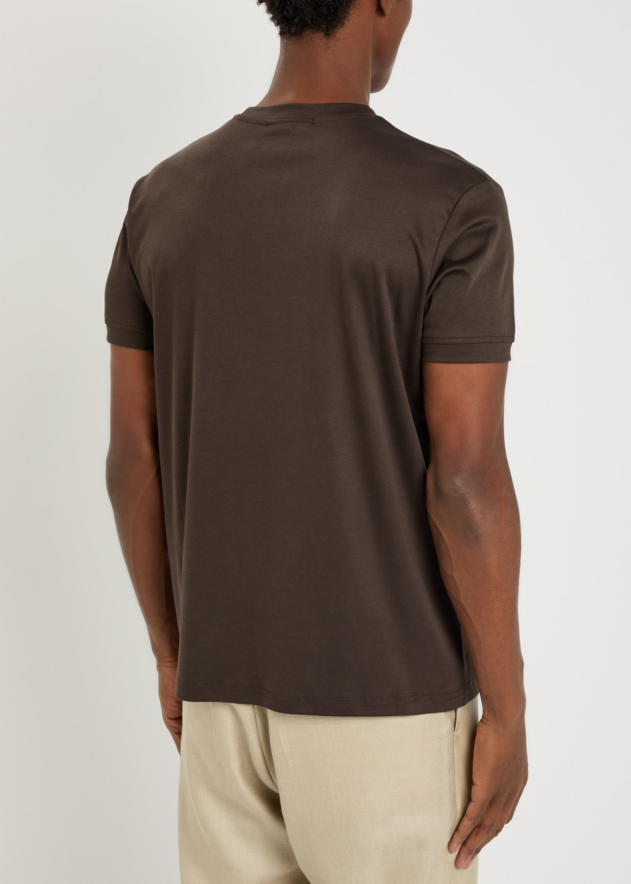  Raith Luxe Mercerised Cotton T-shirt - Dark Brown - M 