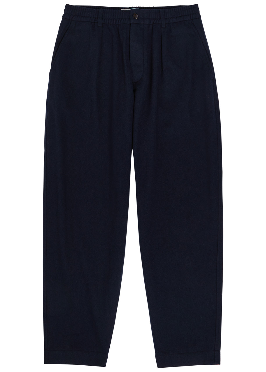 Universal Works Relaxed Tapered-leg Wool-blend Trousers - Navy - 38 (W38 / Xxl)