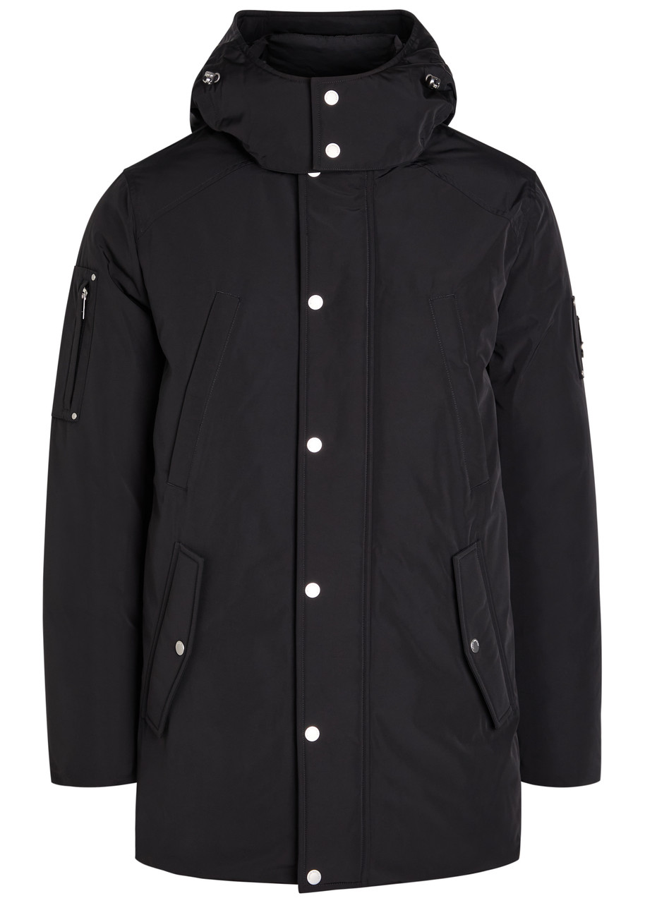 Moose Knuckles Granite Peak Hooded Shell Parka Coat - Black - XL