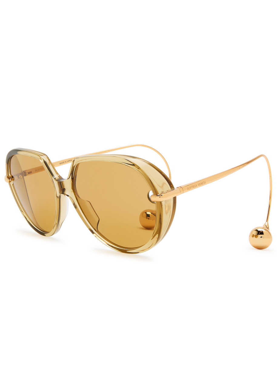 Bottega Veneta Drop Oversized Sunglasses - Yellow - One Size