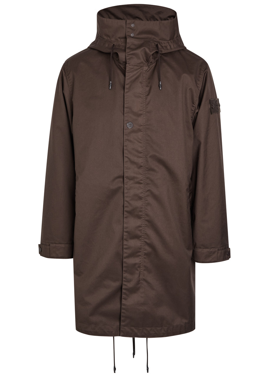Stone Island Ghost Quilted Wool-twill Parka Jacket - Dark Brown - XL
