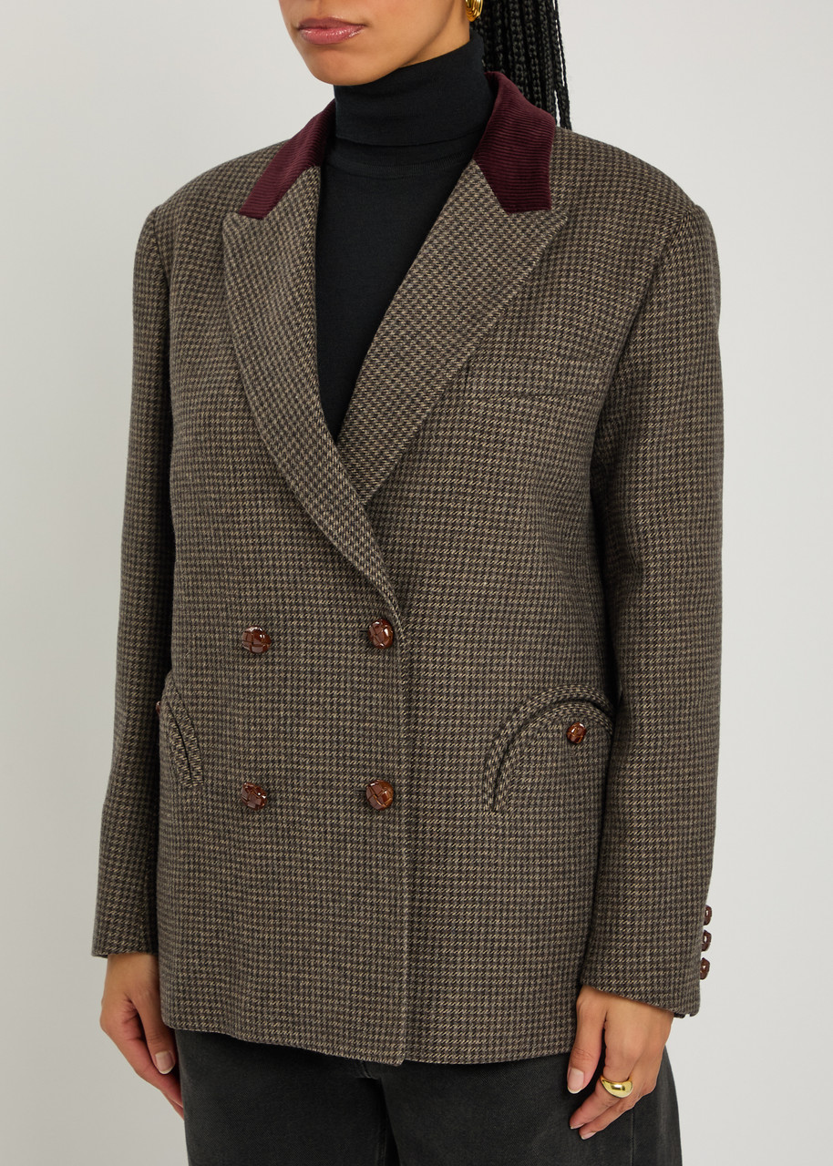 Blazé Milano Blaze Milano Nightbreak Houndstooth Wool-blend Blazer In Animal Print