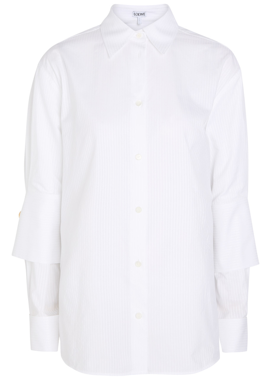 Loewe Layered Cotton-poplin Shirt - White - 42 (UK14 / L)
