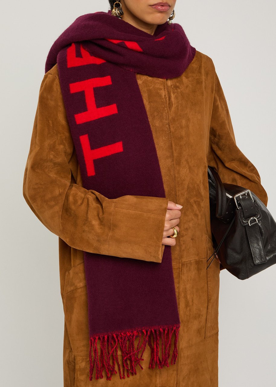 Marc Jacobs The Scarf Logo-intarsia Wool-blend Scarf In Multi