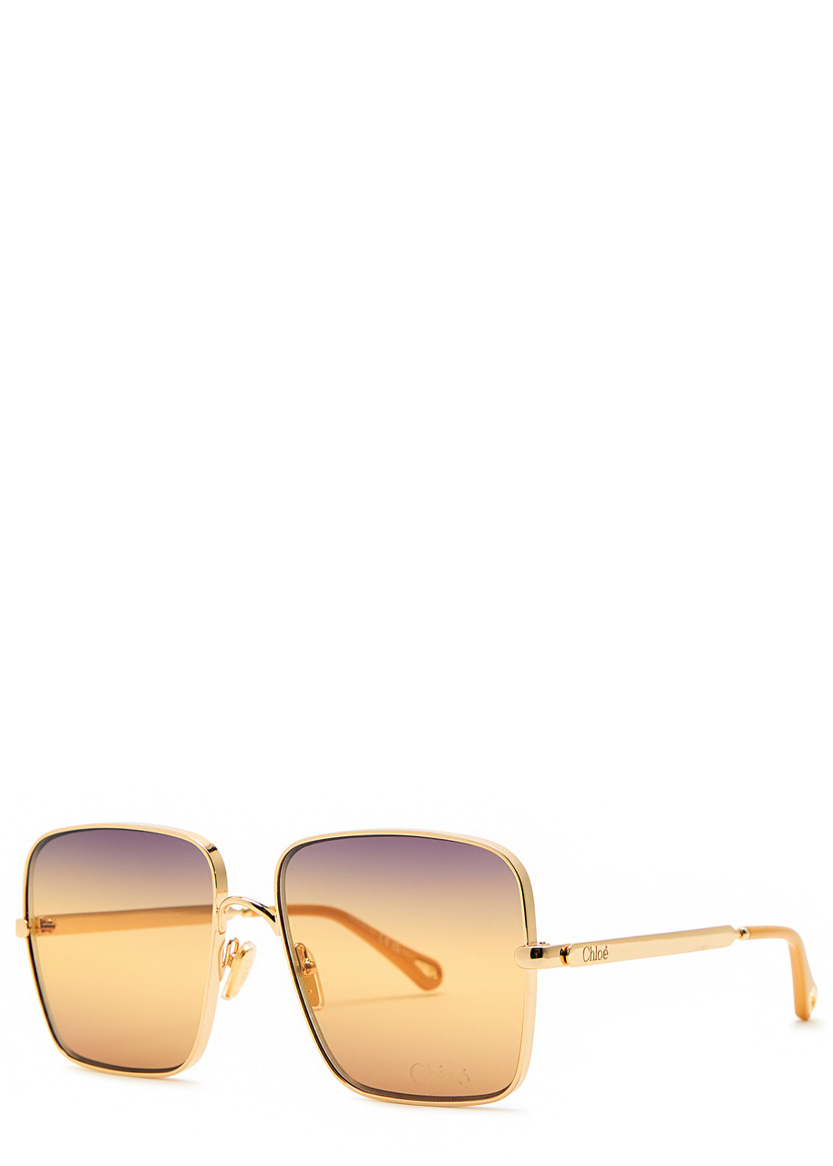 Chloe Oversized Butterfly-frame Sunglasses - Gold - One Size