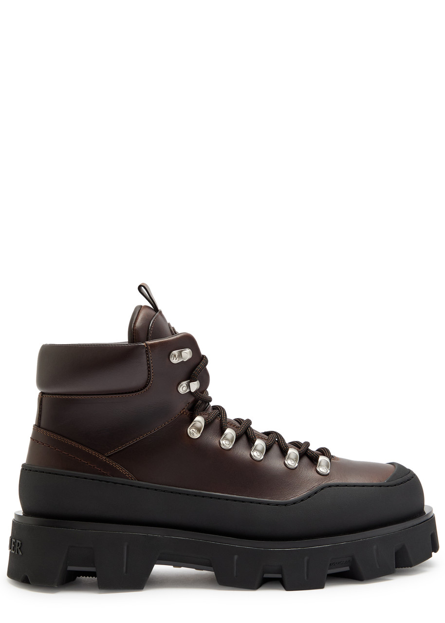 Moncler Grenoble Peak Trek Leather Hiking Boots – Brown – 44 (IT44/ UK10) Moncler Grenoble Peak Trek Leather Hiking Boots – Brown – 44 (IT44/ UK10)