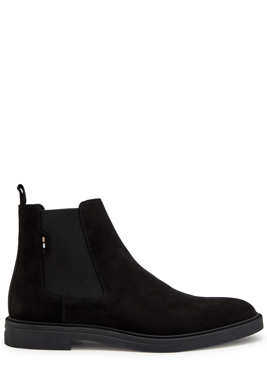 Boss Calev Cleb Suede Chelsea Boots - Black - 8 (IT42 / UK8)