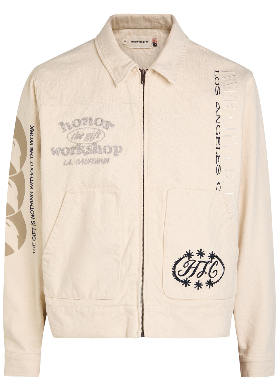 Honor The Gift Embroidered Denim Jacket - Natural - S