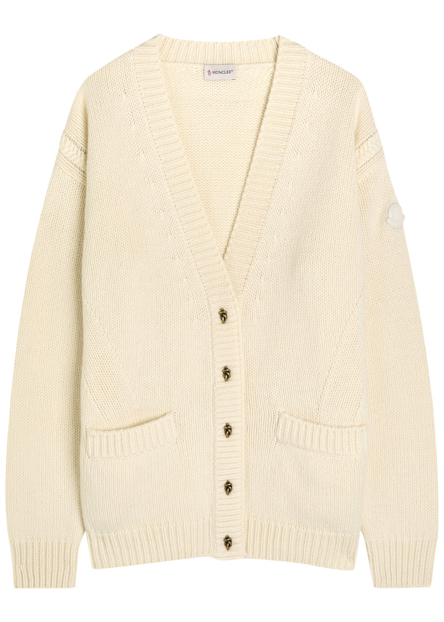 Moncler Wool and Cashmere-blend Cardigan - Natural - XS (UK 8 / XS)