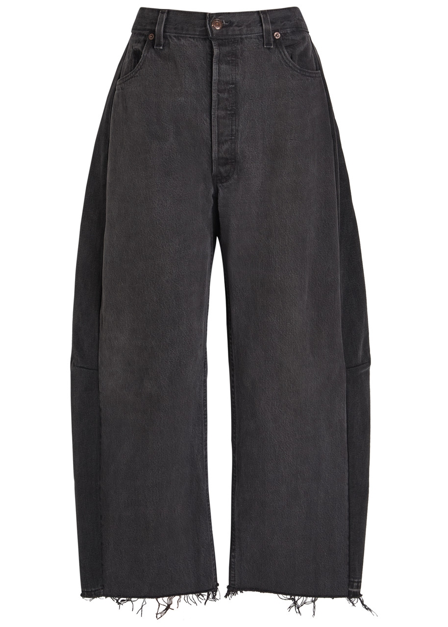 Bsides Vintage Lasso Relaxed Barrel-leg Jeans In Black