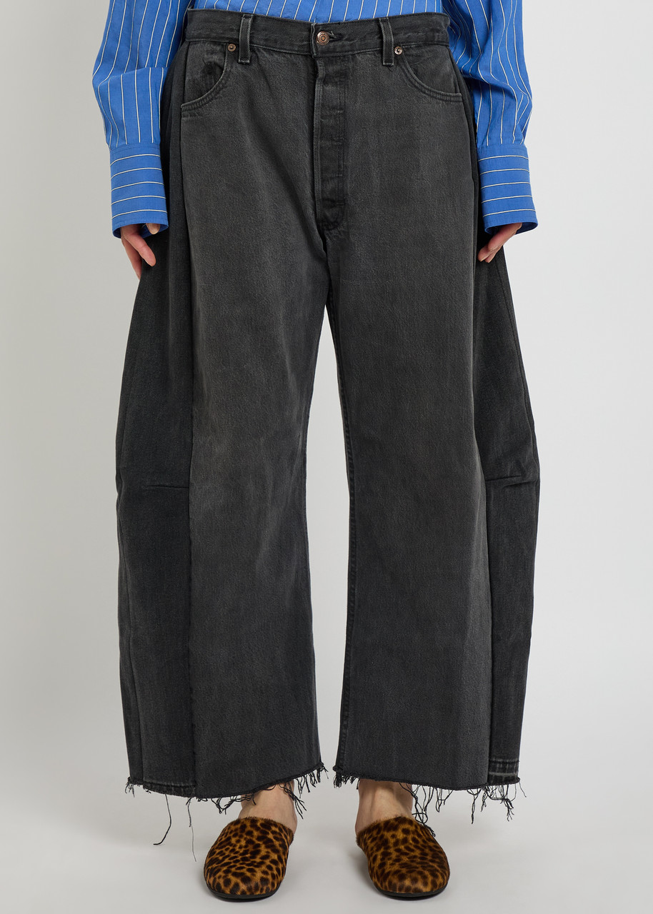 Bsides Vintage Lasso Relaxed Barrel-leg Jeans In Black