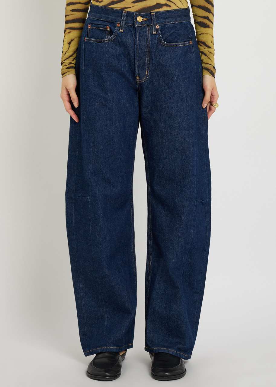 Bsides Slim Lasso Structured Barrel-leg Jeans In Purple