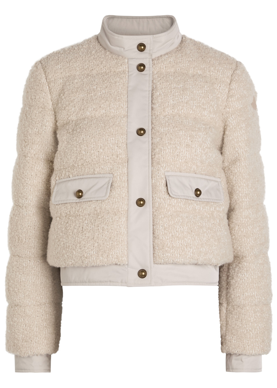 Moncler Blandy Padded Bouclé Jacket - Beige - 3 (UK 14 / L)