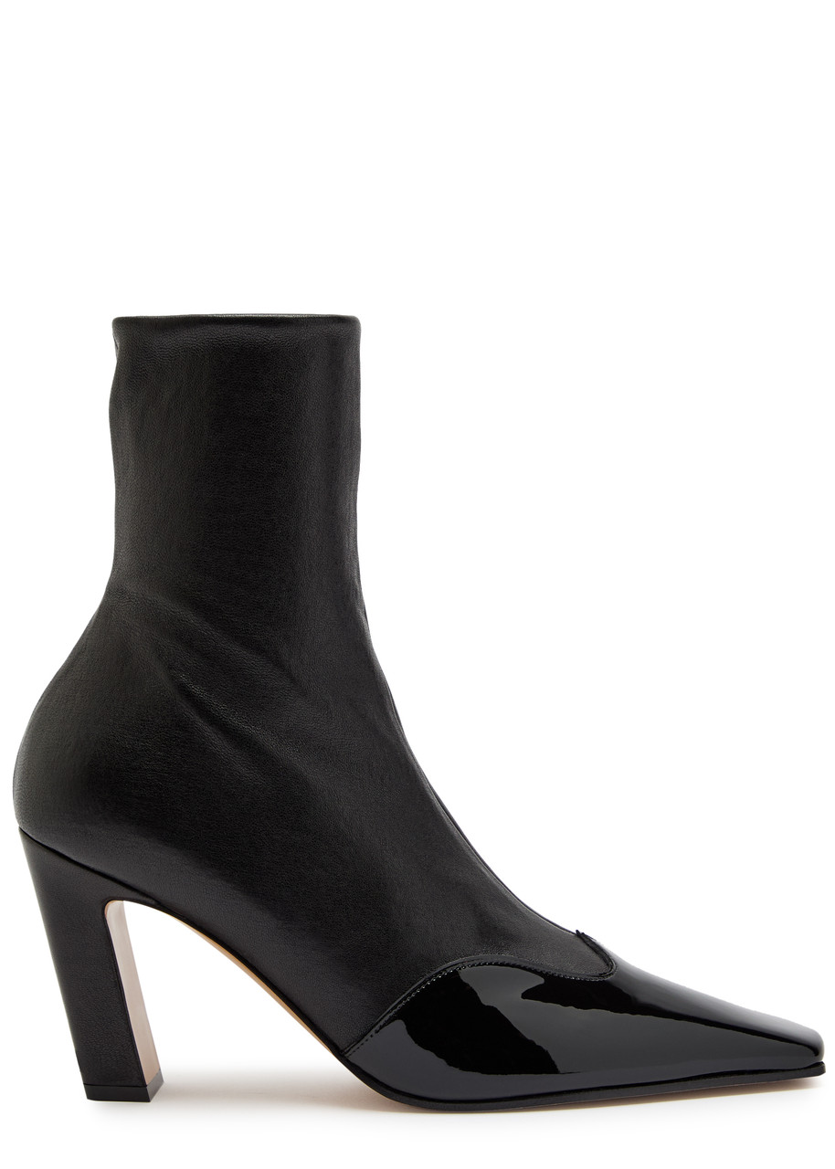 Khaite Nevada Patent-wingtip Ankle Boots In Black