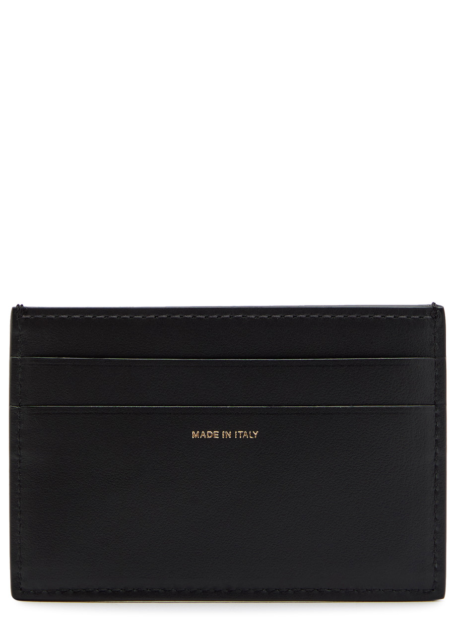  Paul Smith Signature Striped Logo Leather Card Holder - Black - One Size 