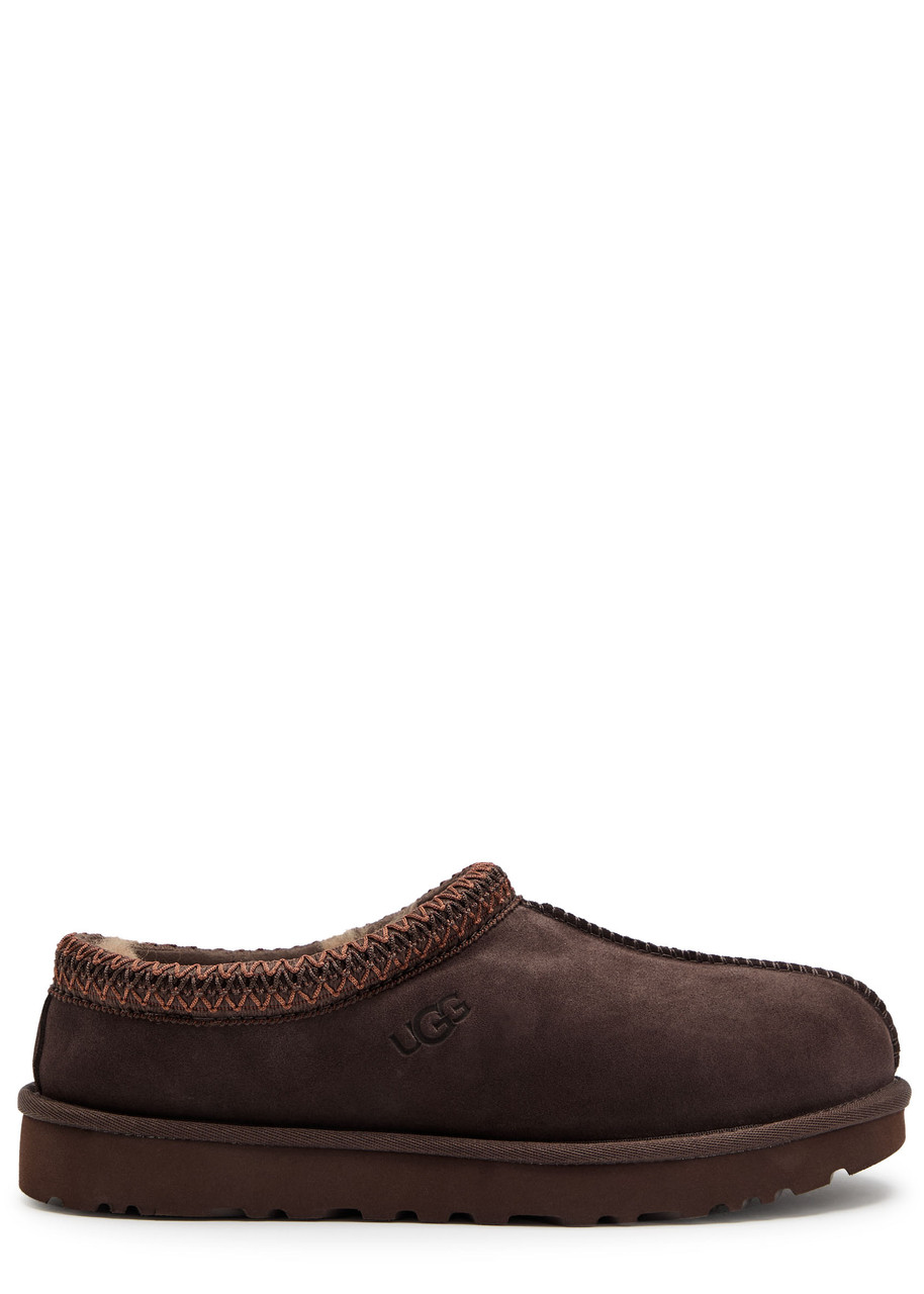 Ugg Tasman Suede Flatform Slippers In Brown