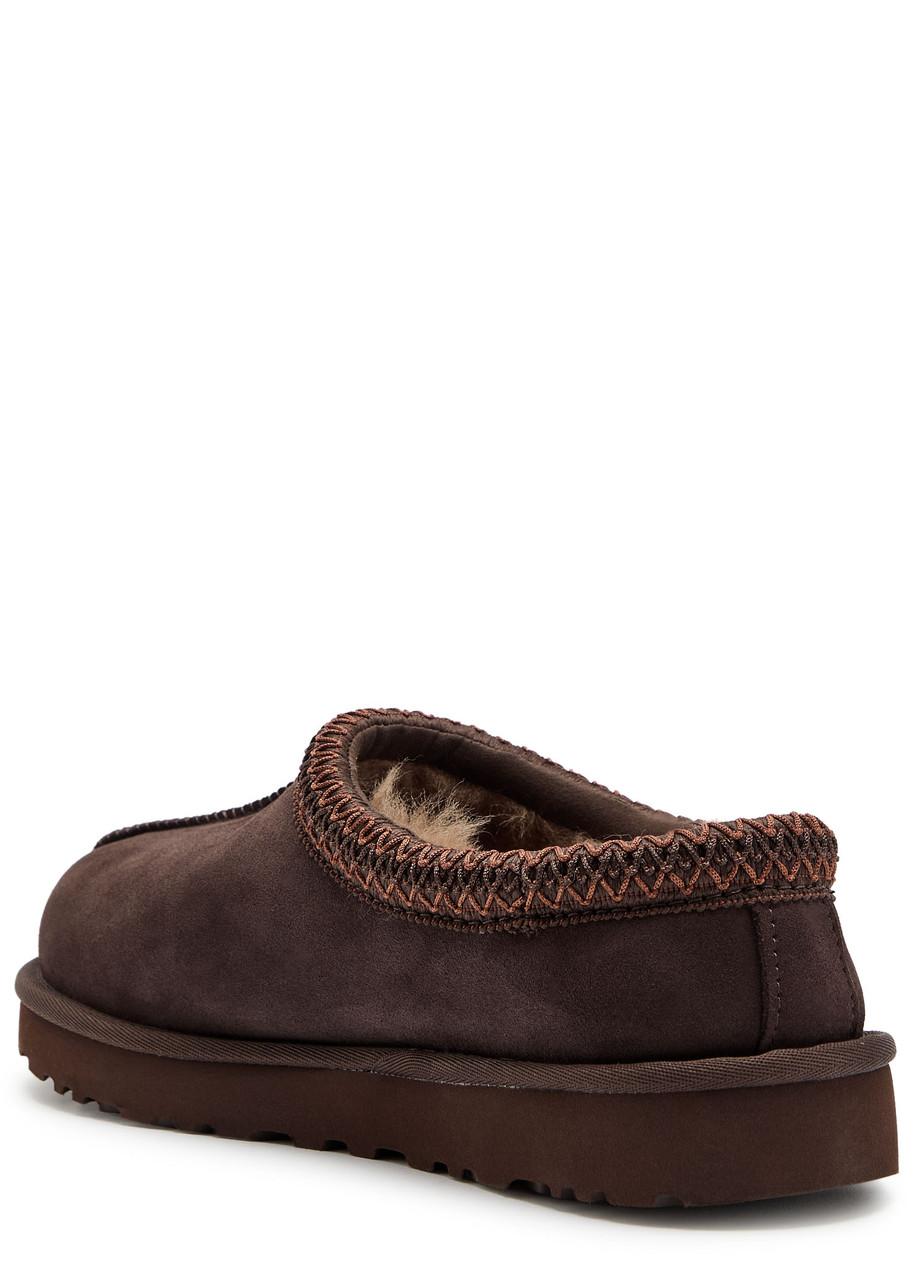 Ugg Tasman Suede Flatform Slippers In Brown