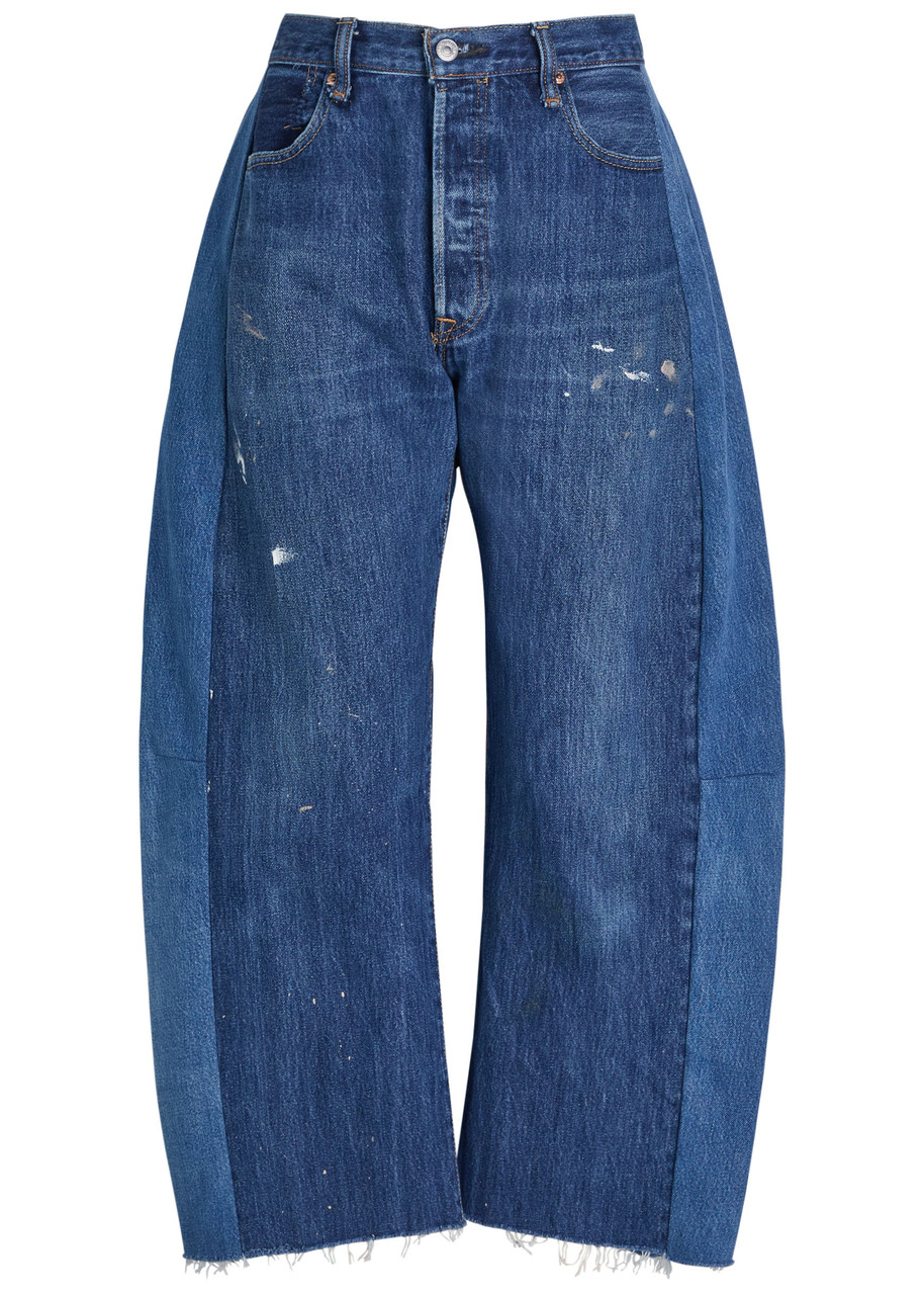 B Sides Vintage Lasso Paint-splatter Relaxed Barrel-leg Jeans - Indigo - 30 (W30 / UK12 / M)
