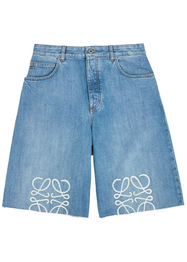 LOEWE Anagram denim shorts | Harvey Nichols