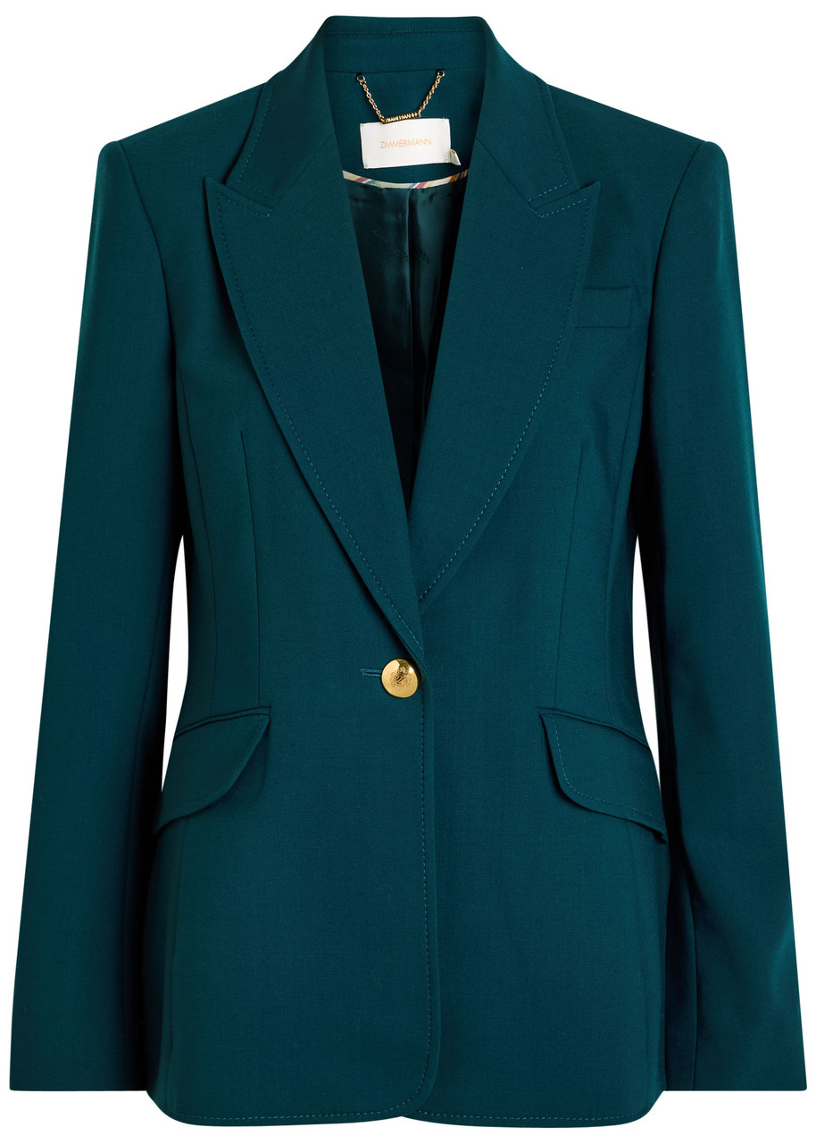 Zimmermann Rebellion Stretch-wool Blazer In Green