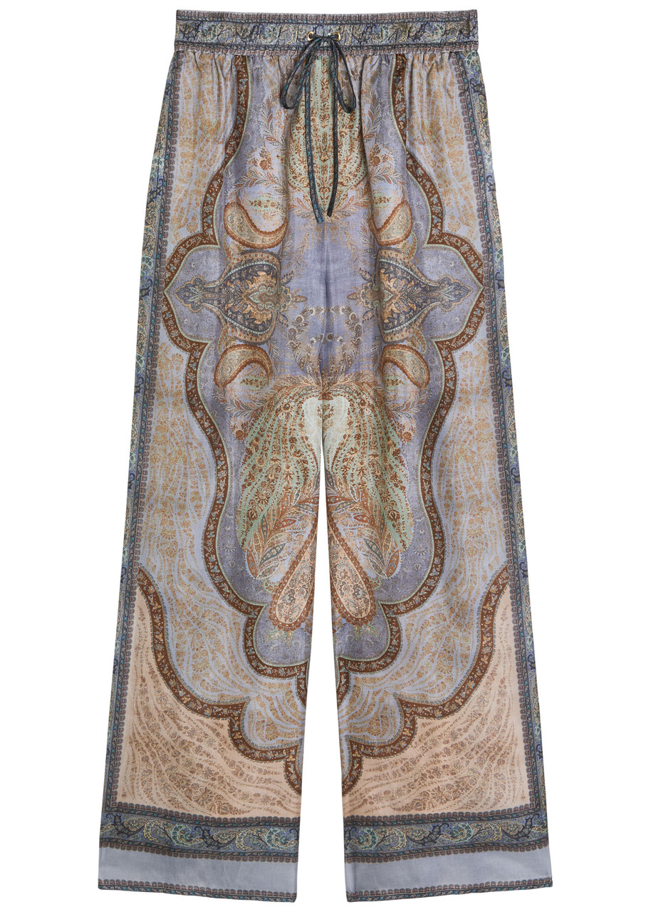 Zimmermann Wanderlust Patterned Wide-leg Silk Trousers - Multicoloured 1 - 1 (UK 10 / S)