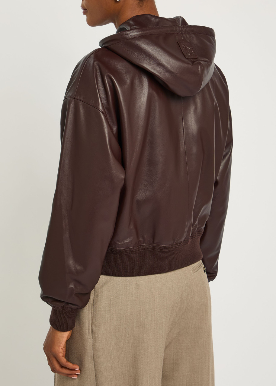  Loewe Hooded Leather Jacket - Brown - 40 (uk12 / M) 