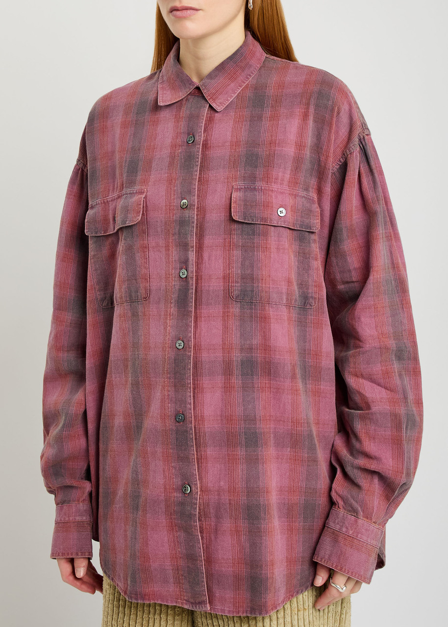 Our Legacy Relaxed Fit Plaid Shirt With Classic Collar And Button-down Front In Blue