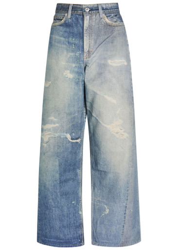 OUR LEGACY Full-cut denim-print straight-leg jeans | Harvey Nichols