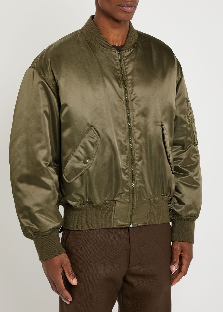 Saint Laurent Ter-repllent Serge Nylon Bomber Jacket In Brown