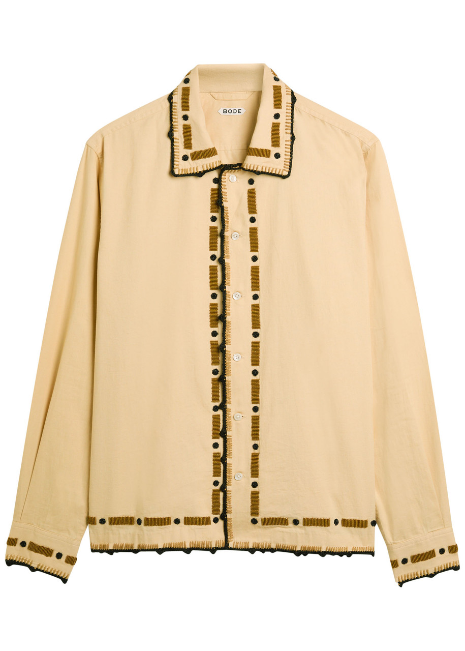 Bode Bead-embellished Cotton Shirt - Cream - M