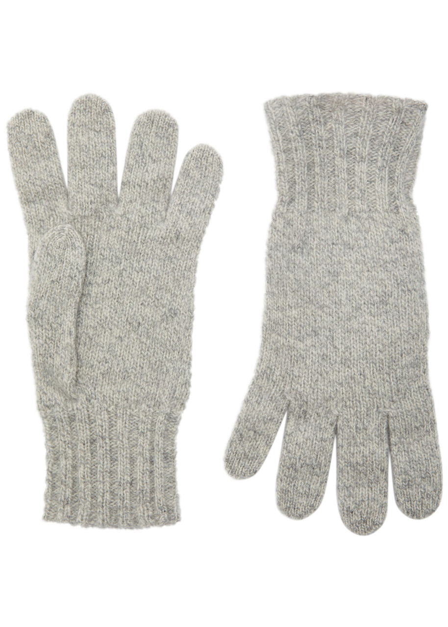 John Smedley Calow Cashmere And Merino-blend Gloves In Gray
