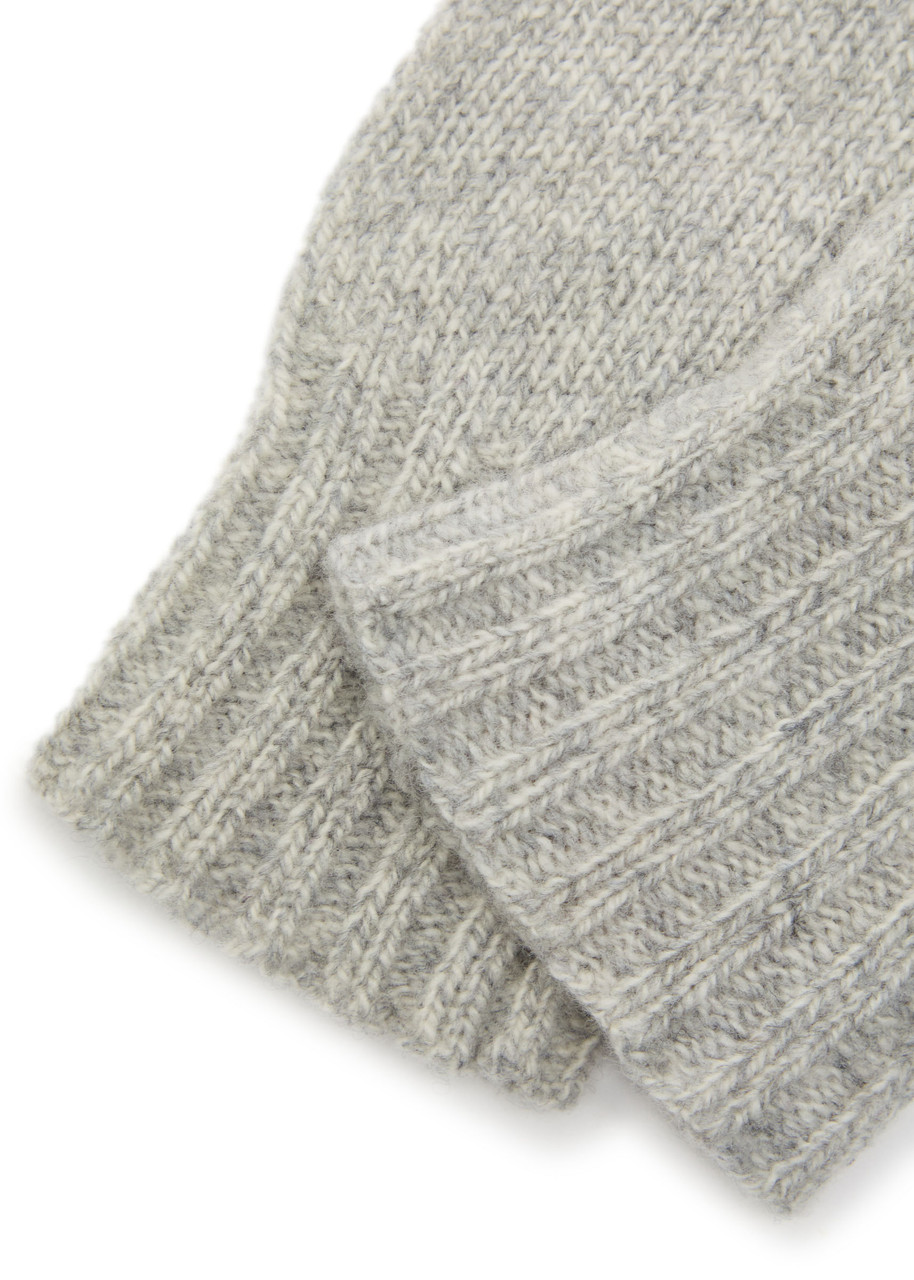 John Smedley Calow Cashmere And Merino-blend Gloves In Gray