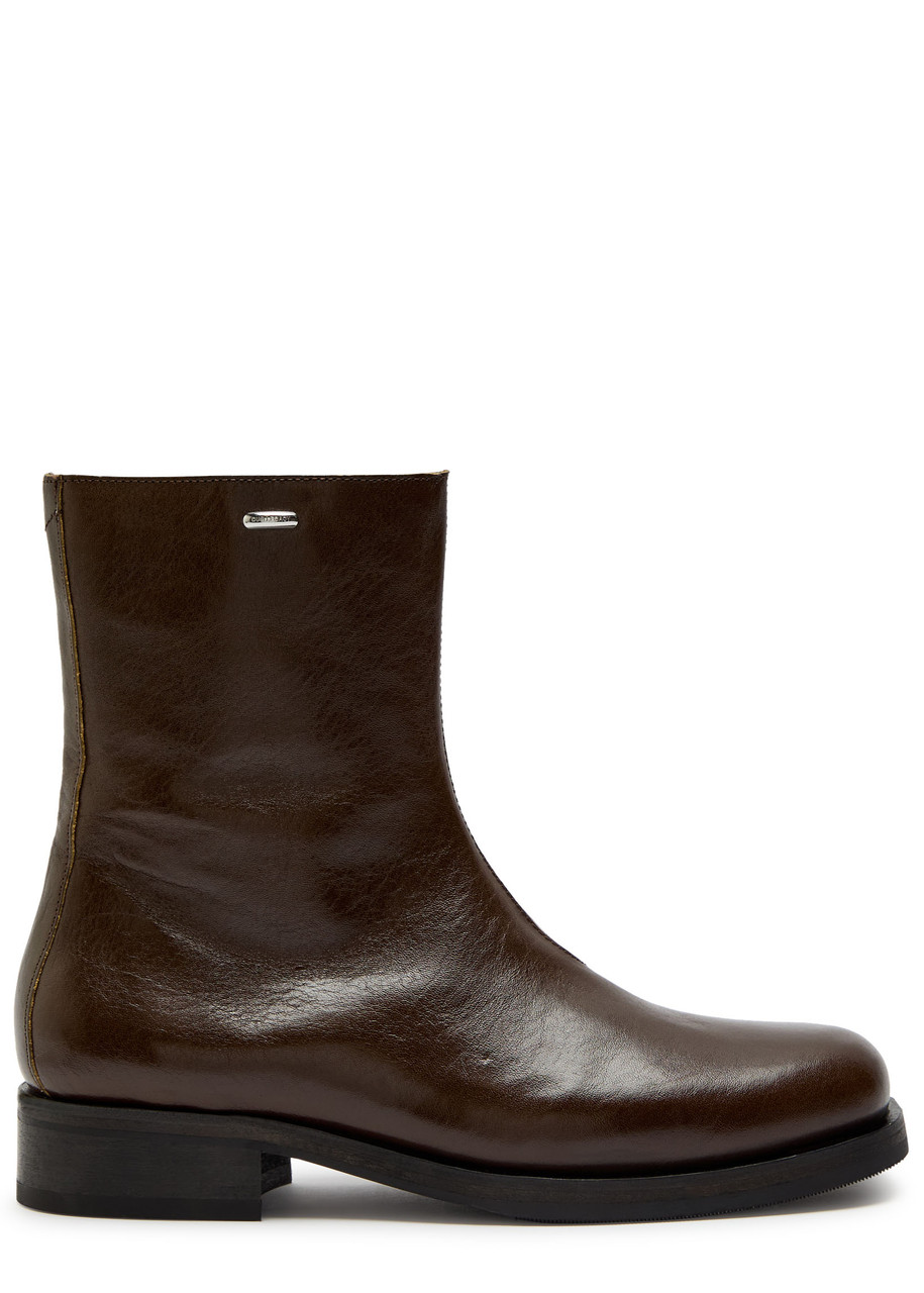 Our Legacy Camion Leather Ankle Boots - Olive - 44 (IT44/ UK10)