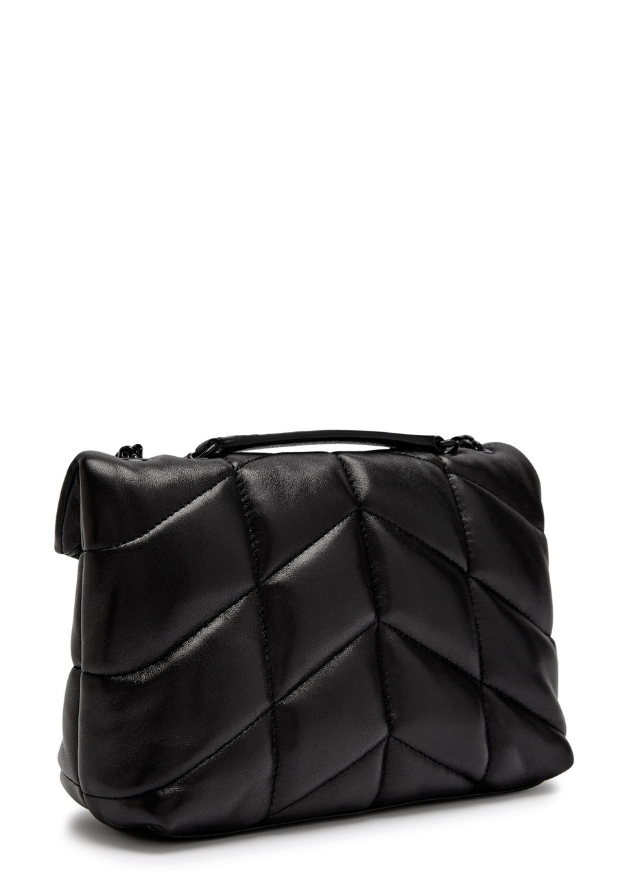 Saint Laurent Toy Quilted Leather Cross-body Bag In Black