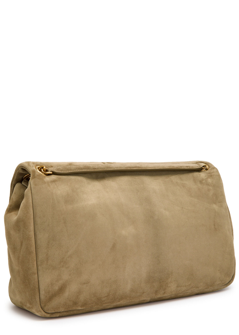 Saint Laurent Calypso Large Padded Suede Shoulder Bag In Brown