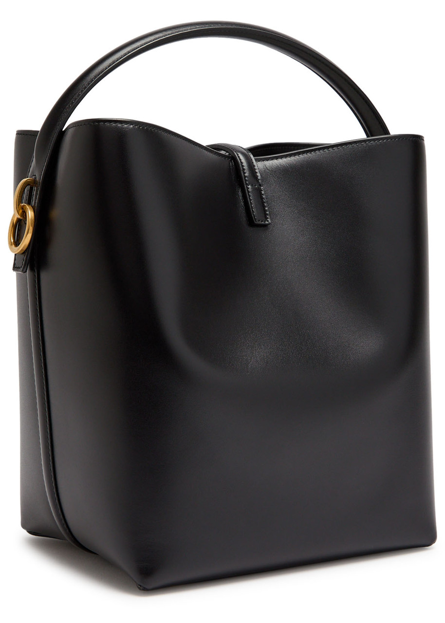Saint Laurent Le 37 Small Leather Bucket Bag In Black