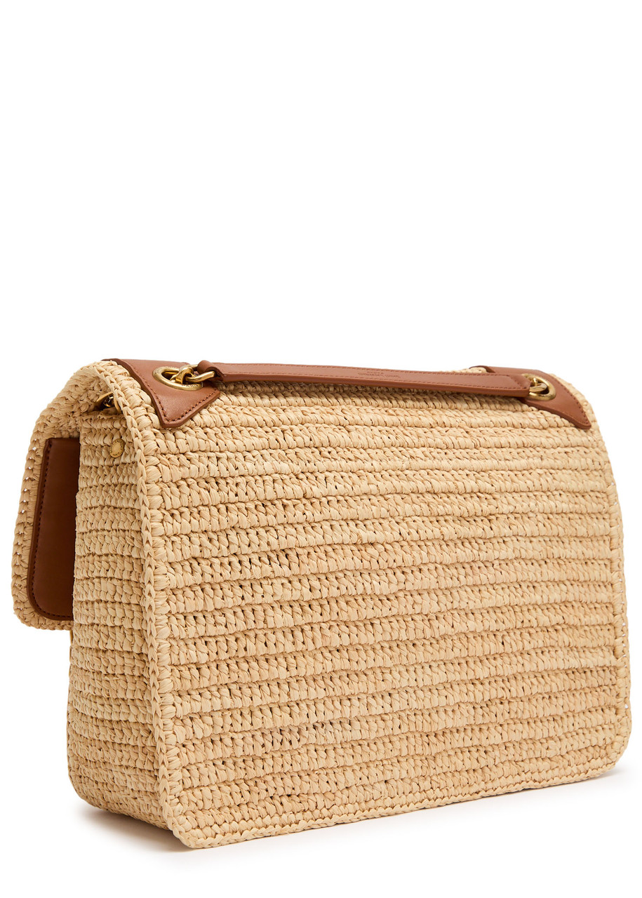 Saint Laurent Niki Medium Raffia Shoulder Bag In Multi
