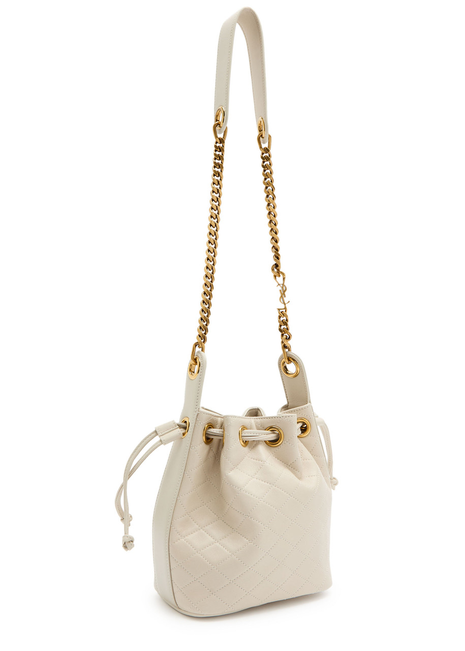 Saint Laurent Bo Chain Quilted Leather Bucket bag – Ivory – One Size