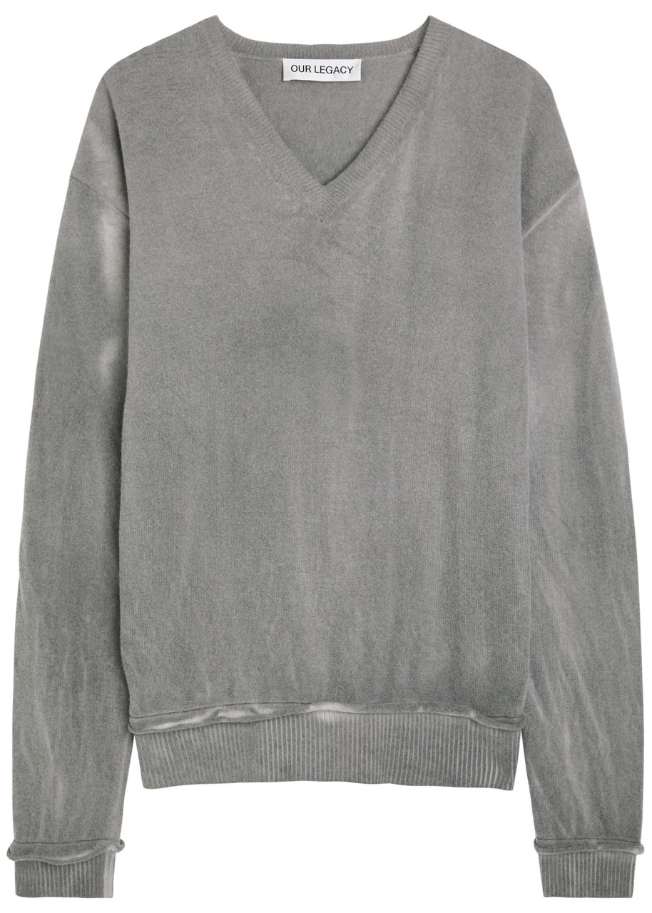 Our Legacy V-neck Merino Wool Jumper - Grey - 50 (IT50 / L)