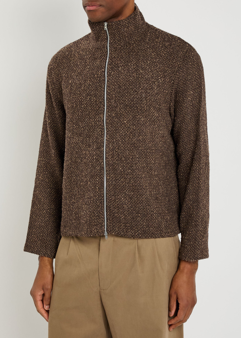Our Legacy Brown Textured Zip-up Jacket In Brown
