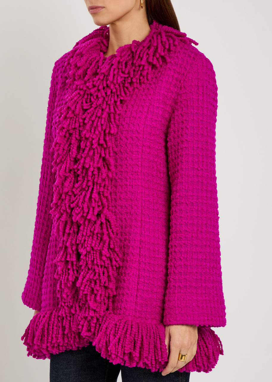Liberowe The Banker Shaggy-knit Bouclé Jacket In Pink