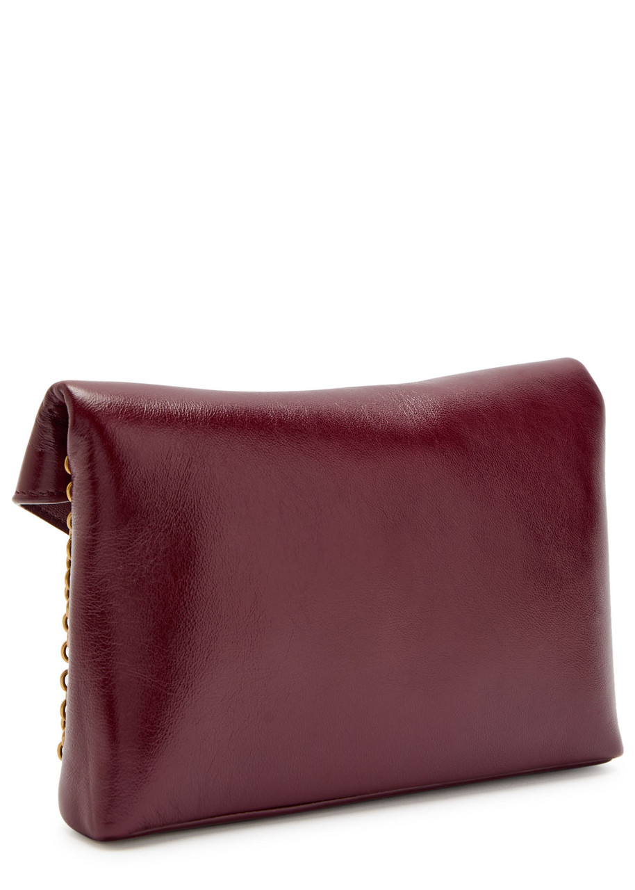 Saint Laurent Envelope Leather Wallet-on-chain In Red