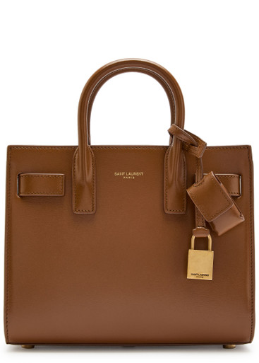 タイムセール！Yves Saint Laurent ブラウン ハンドバッグ SAINT LAURENT Sac De Jour nano leather top handle bag | Harvey Nichols