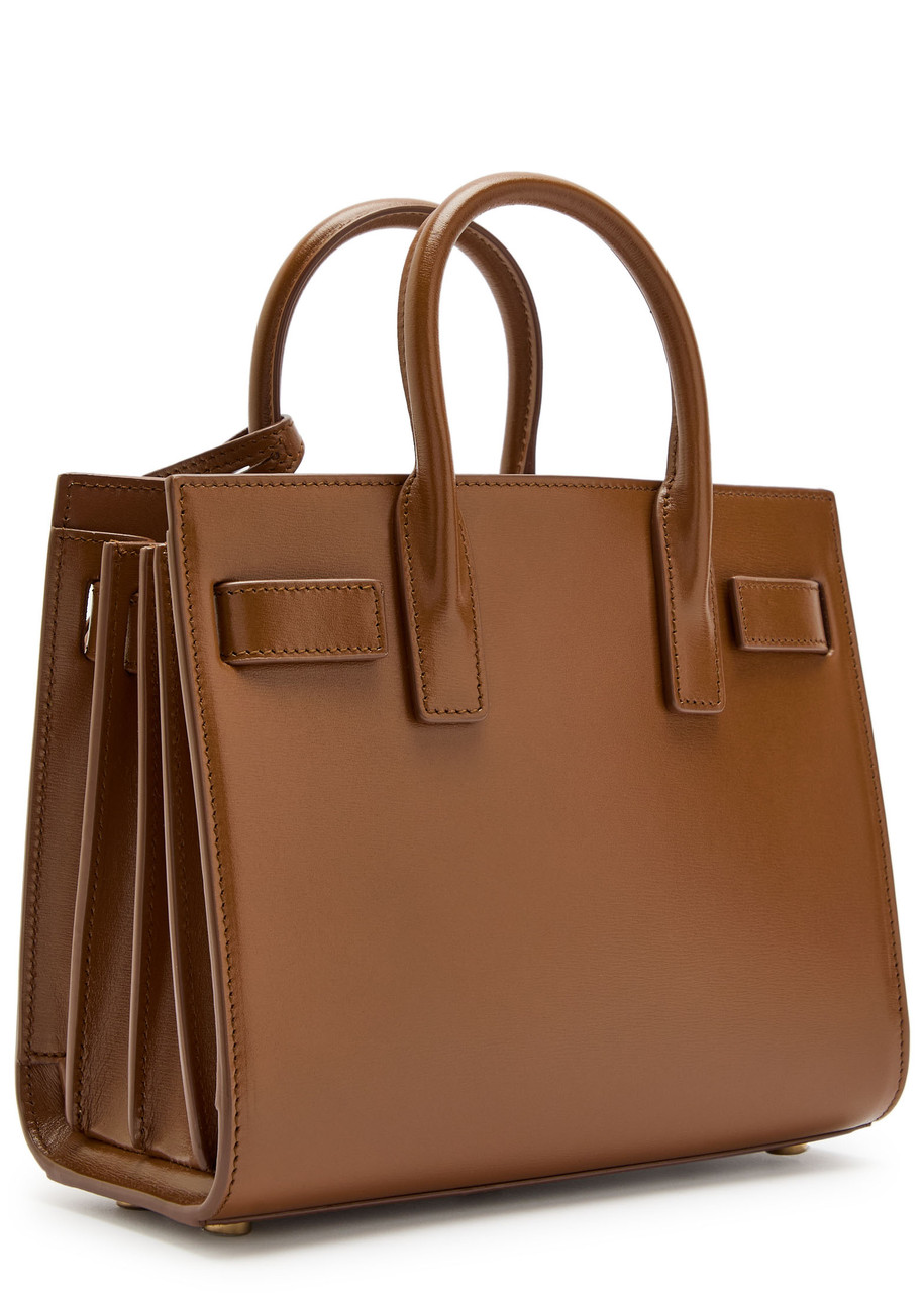 Saint Laurent Sac De Jour Nano Leather Top Handle Bag In Brown