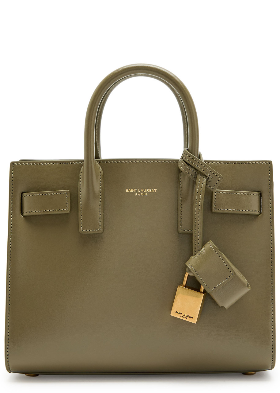 Saint Laurent Sac De Jour Nano Leather Top Handle Bag In Green