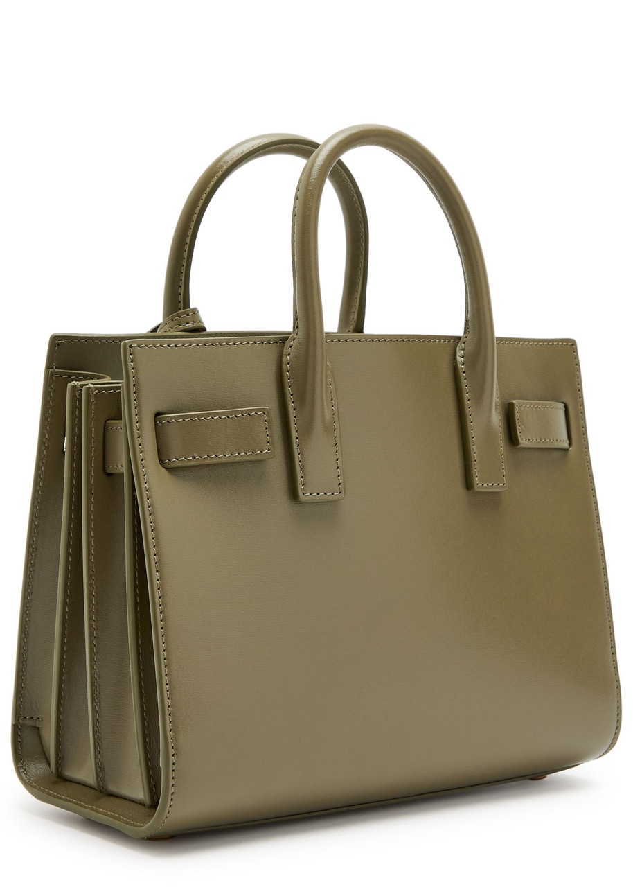 Saint Laurent Sac De Jour Nano Leather Top Handle Bag In Green